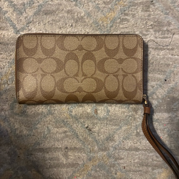 Coach Tan Signature Wristlet - Picture 2 of 2